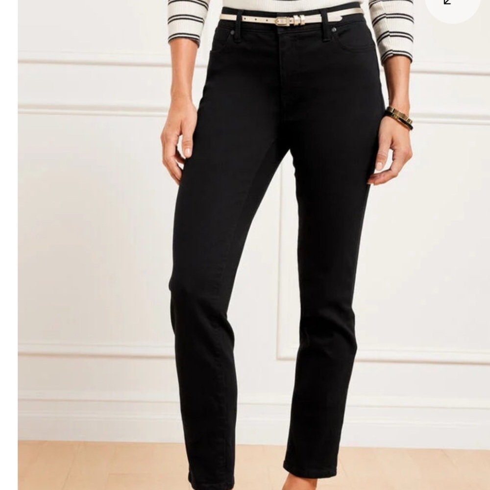 TALBOTS BLACK DENIM ANKLE Size 12 JEANS NWT